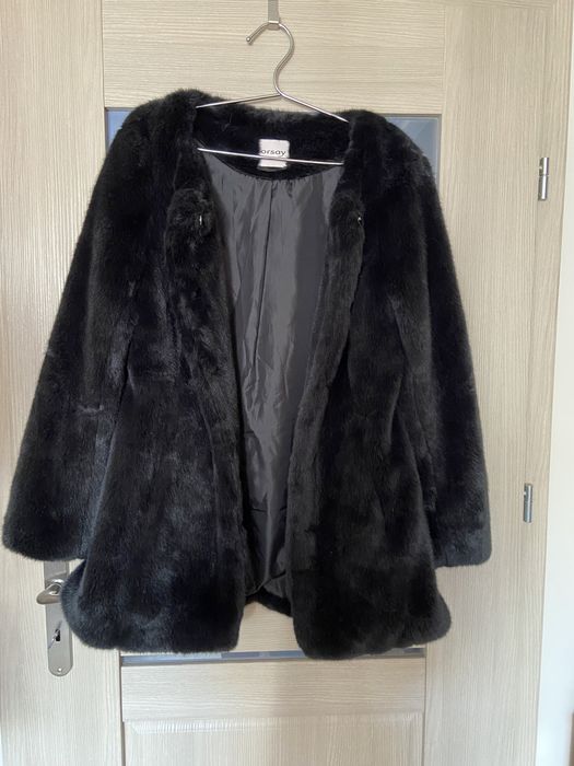 Ciemno grantowe futro futerko Orsay rozmiar M L Zara