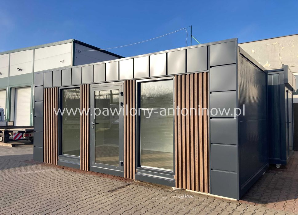 NOWY Pawilon Handlowy Kontener Biurowy Biuro Gastronomiczny Kosmetyczny Fryzjerski Komis 6x3 m. -> OD RĘKI!