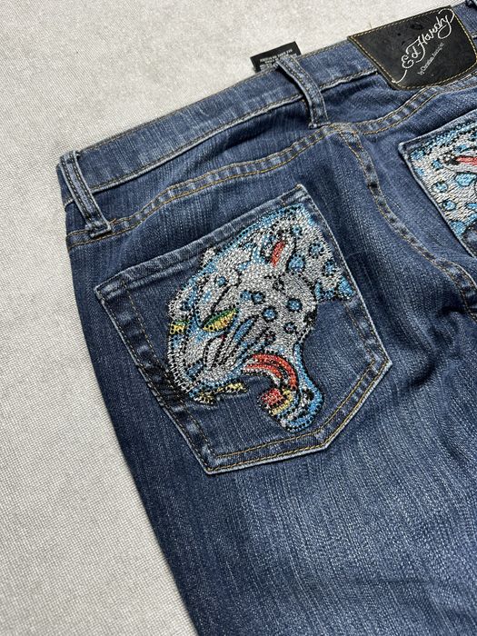 Ed Hardy y2k джинсы стразы унисекс