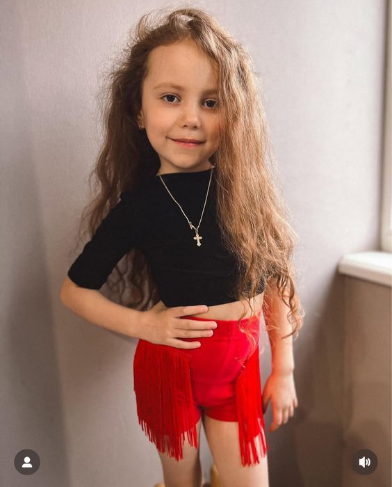 Червоні тренувальні шорти з бахромою shok, для бальних танців