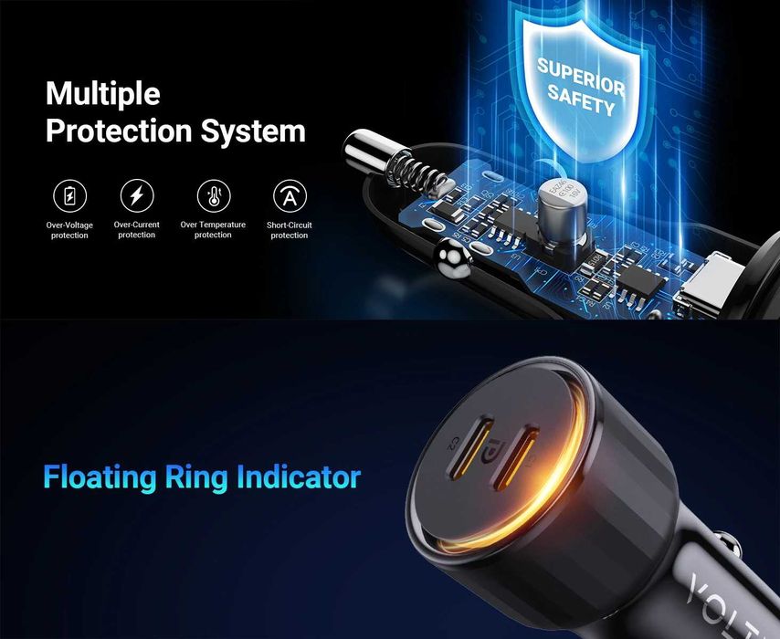 Автомобільні зарядні пристрої VOLTME Cazo 60W (C60D) / 65W (C65CCA)