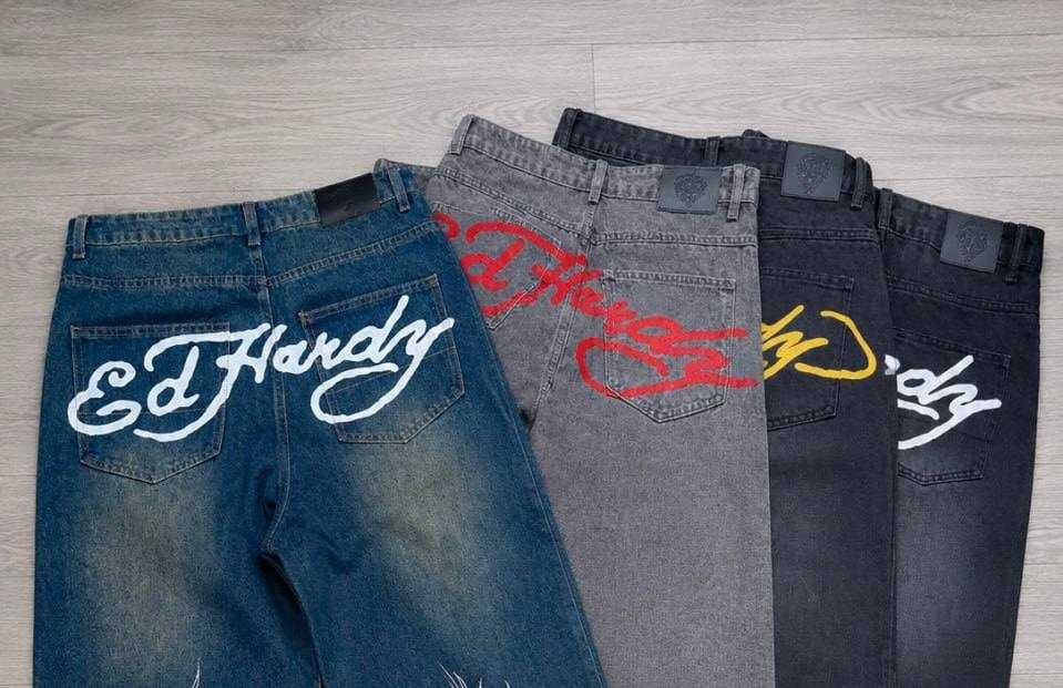 В наявності | ED HARDY JEANS штани джинси rap baggy pants ед харді sk8