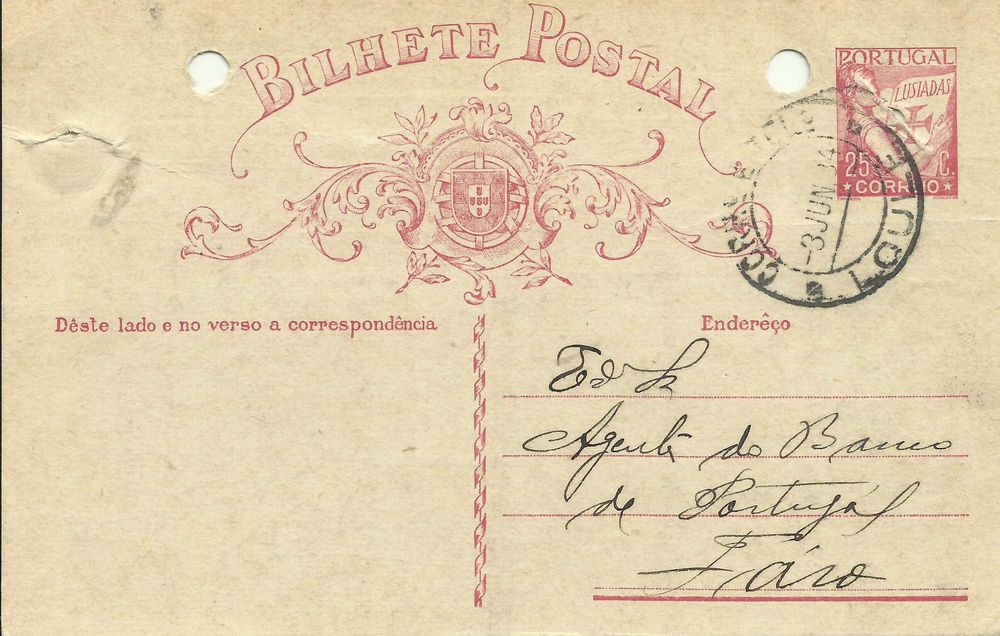 2 bilhetes postais antigos - 1934 LOULÉ - ODEMIRA