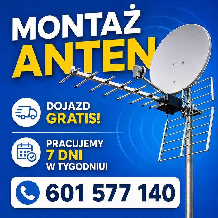 Montaż Ustawianie anten satelitarnych DVBT Tychy Bieruń okolice