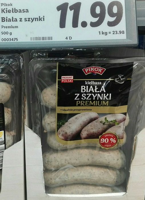 kiełbasa biała surowa i parzona (mrożona) 12zł/kg -50% !!!