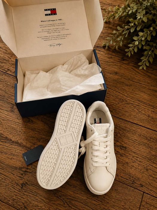 TOMMY JEANS białe sneakersy damskie 38 – NOWE, skórzane, oryginalne