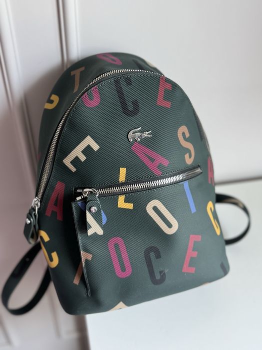 Женский зеленый оригинальный рюкзак Lacoste