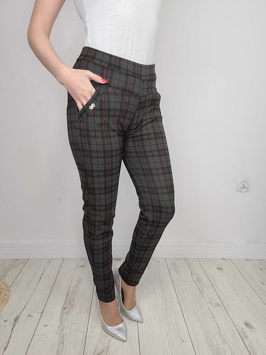 Spodnie rozm. S-6XL eleganckie w kratkę Tu kupujesz S/M
