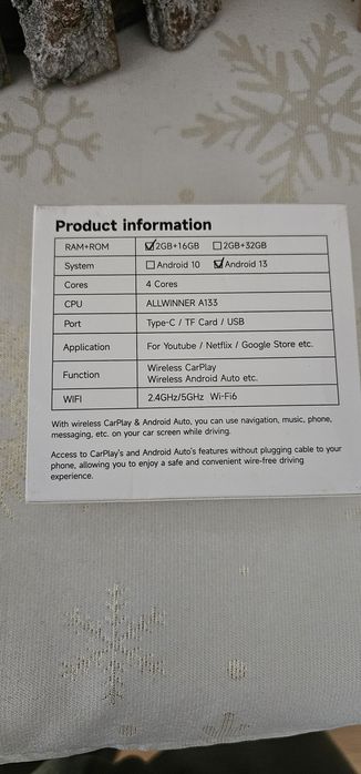 Aibox Android Box, com Apple Car play e Android Auto