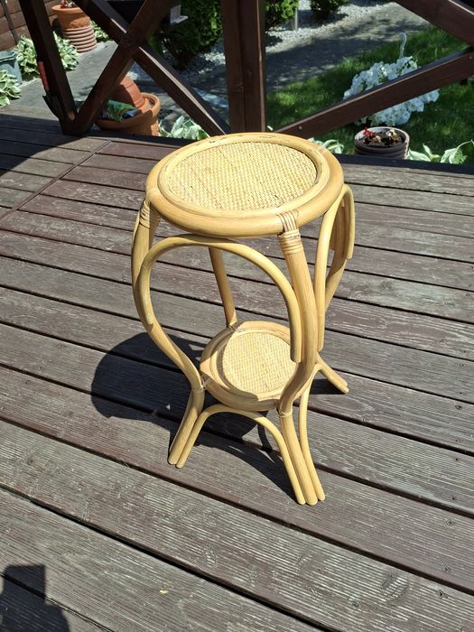 Kwietnik stolik rattanowy vintage