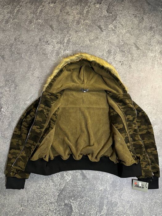 Камо бомбер с мехом аляска куртка кофта камуфляж белый белая біла camo