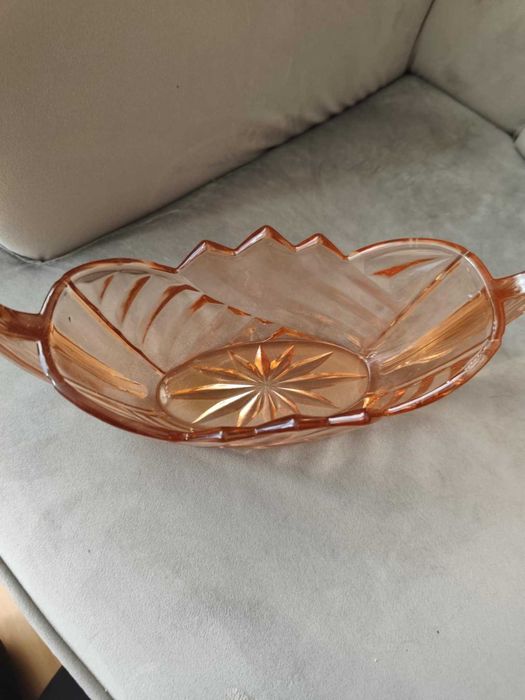 Żardinera szklana ART DECO lata 30te XX wieku.