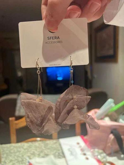 Brincos Sfera castanhos dourados