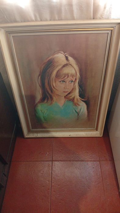 Quadro menina de lagrima
