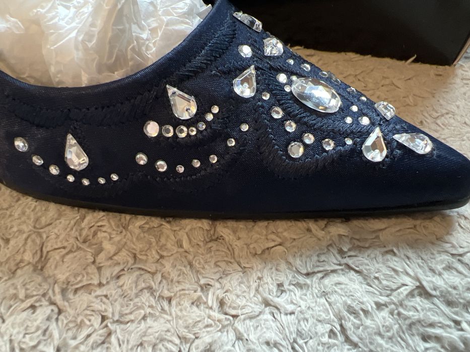 Buty szpilki ciemny granat