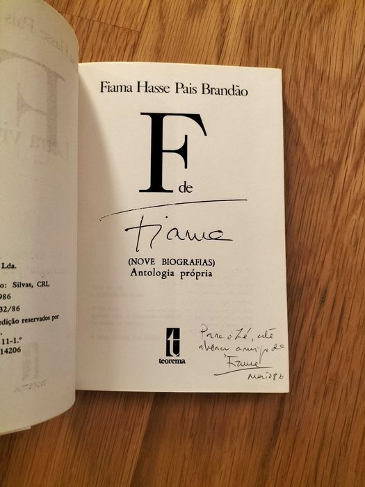 VEND - Fiama Hasse Pais Brandão - F de Fiama - Antologia própria