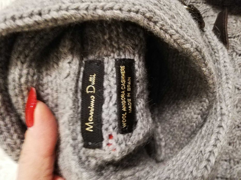 ponczo Massimo Dutti S 36 wełna angora kaszmir narzutka Massimo Dutti