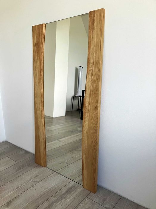 Lustro na wymiar w dębowej ramie, Wiszące lustro do łazienki, LOFT