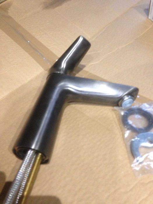 Hansgrohe Talis E bateria umywalkowa Czarny Chrom Szczotkowany