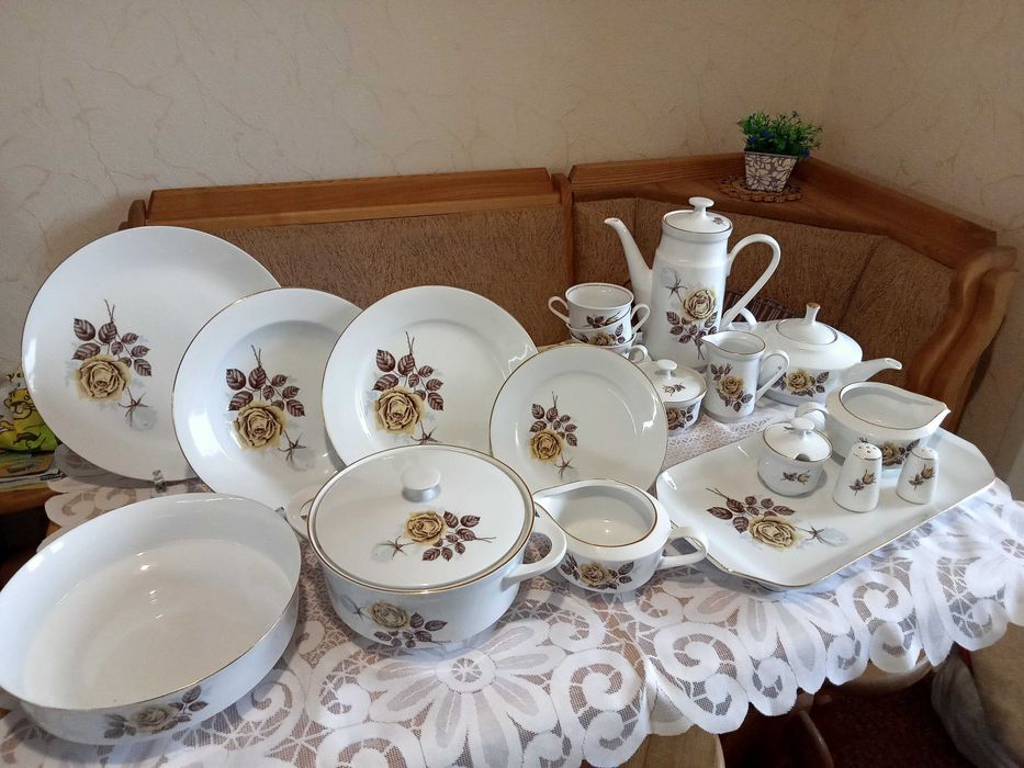 Антикварный, столовый, чайный, кофейный сервиз, KAHLA,  ГДР, 50-е г