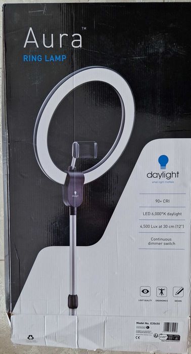 Lampa ledowa ze statywem Aura Ring, Daylight