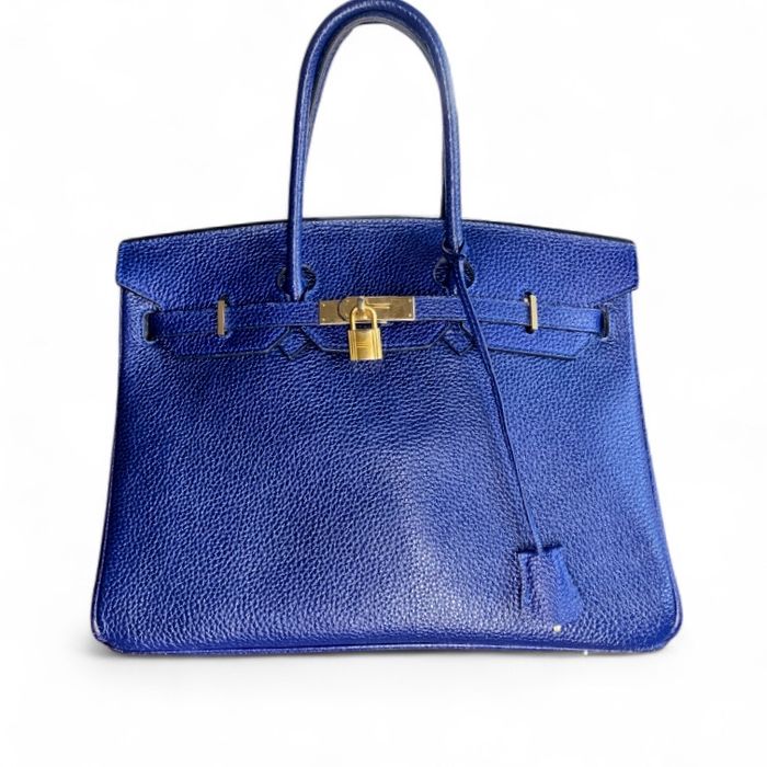Женская сумка Hermes Birkin togo 35 blue оригинал