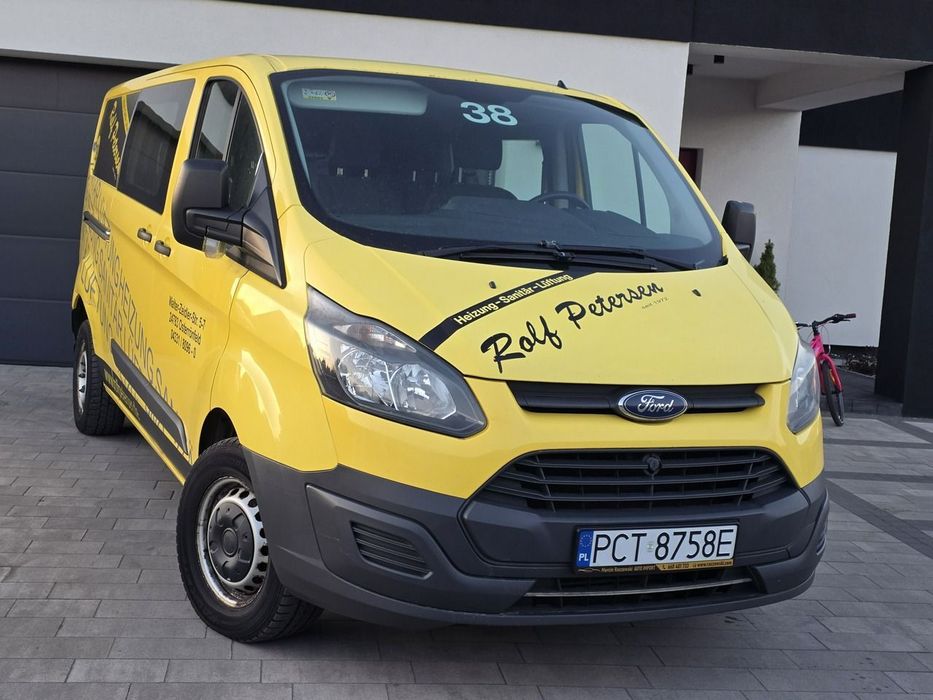 Ford Transit Custom  DŁUGI LONG L2H1 bezwypadkowy, świeży rozrząd/ 6 osób DOKA/ BRYGADÓWKA