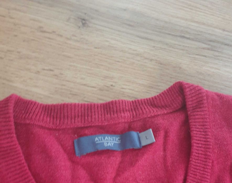 Męski sweter z dekoltem V, Atlantic Bay, rozmiar L