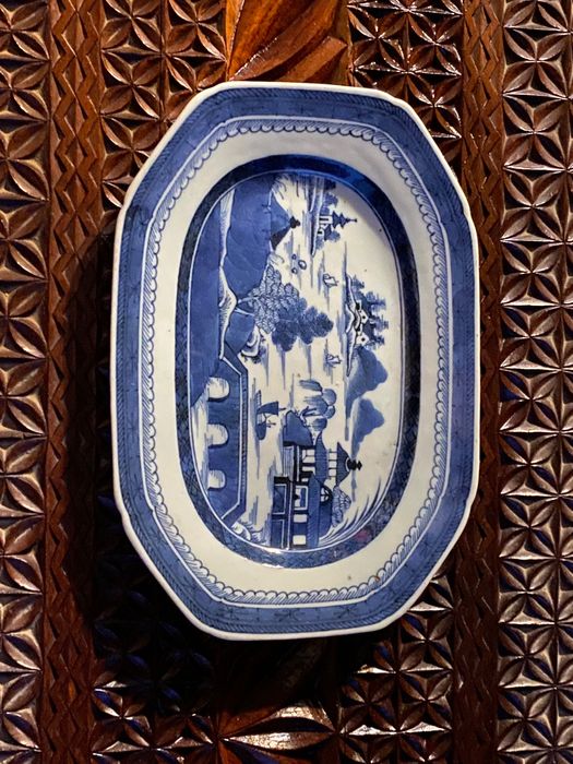 Travessa porcelana Chinesa séc XVIII Original 25 cm