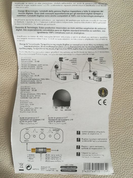 Amplificador Metronic de sinal TDT