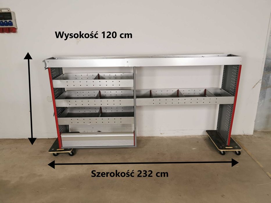 Regały szafki półki do busa zabudowa serwisowa warsztatowa ZESTAW BOTT