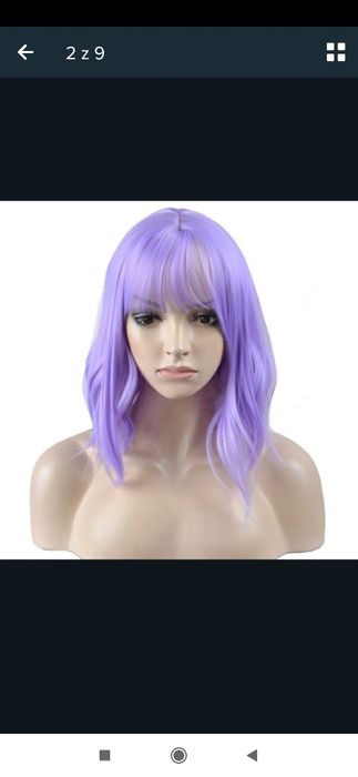 Peruka damska kolor fioletowy