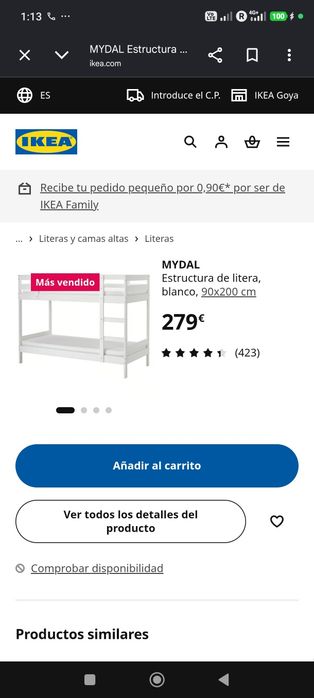 Beliche IKEA com 1 colchão