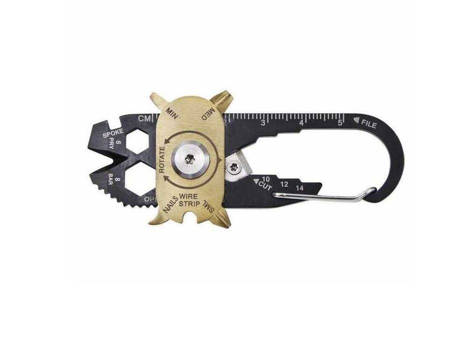 Brelok karabińczyk nóż multitool przeżycia 20w1