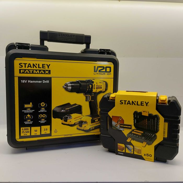 Wkrętarka Stanley 18 V SFMCD711D22-QW + Zestaw wierteł