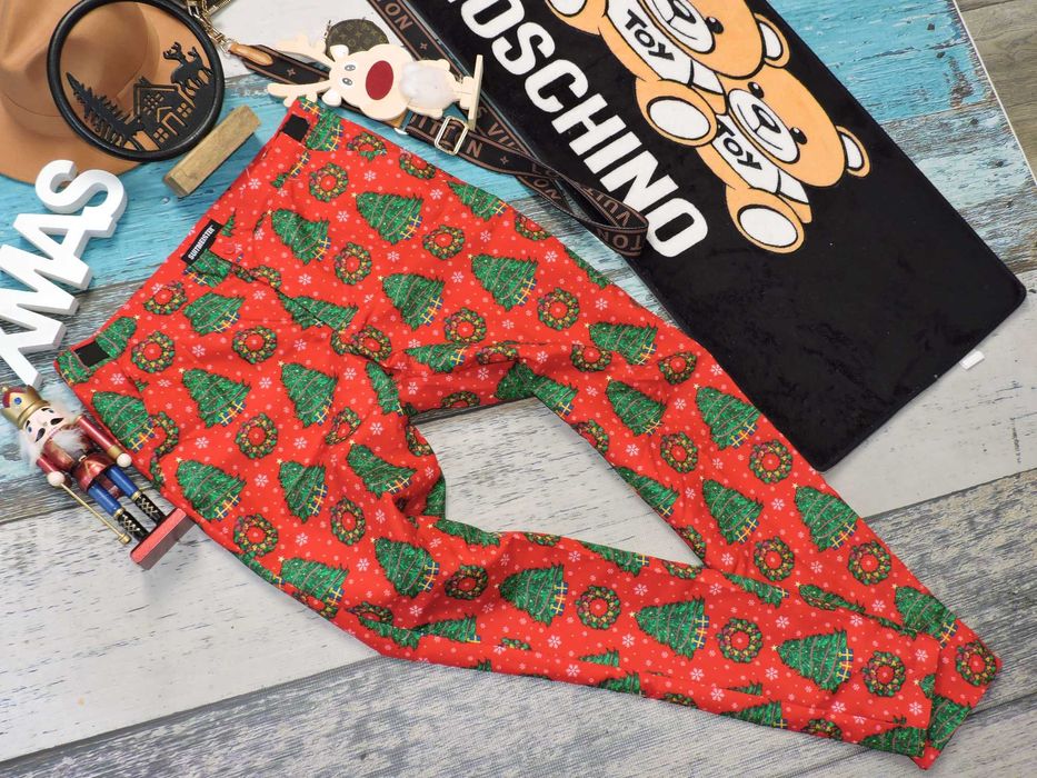 Suitmeister Męskie świąteczne spodnie chino Choinka L