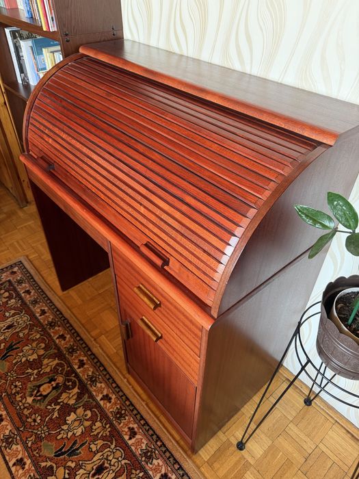 Sekretarzyk z roletą vintage / biurko retro – bardzo dobry stan