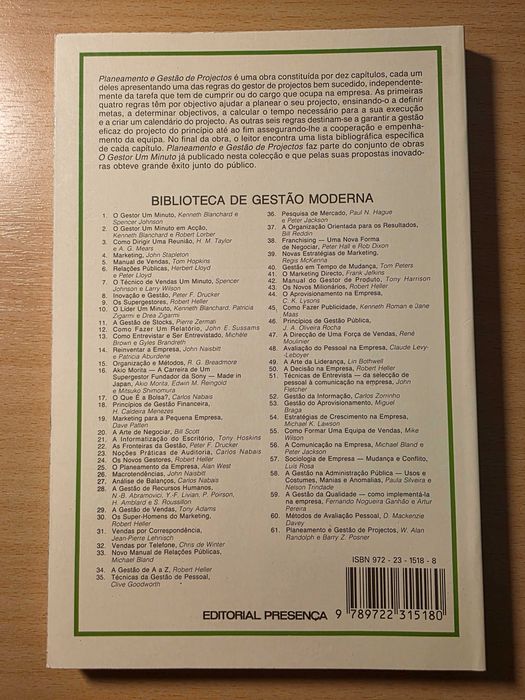 Livro "Planeamento e Gestão de Projectos"