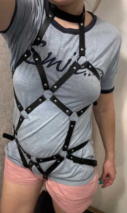 Harness uprząż na cale cialo skora