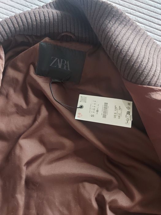 Czekoladowa kurtka bomberka Zara 36/S
