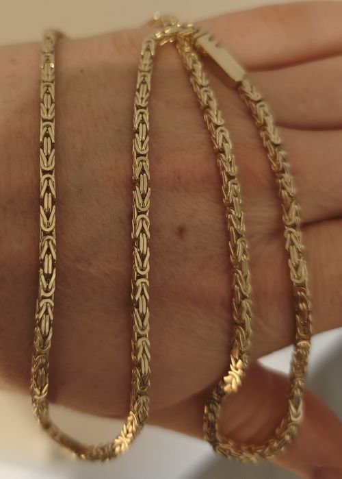 Nowy złoty łańcuszek splot KRÓLEWSKI próba 585 14k król pełny