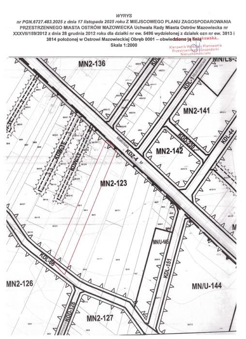 Sprzedam działkę w pobliżu ulicy Małkińskiej