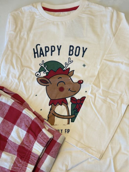 Дитяча новорічна піжама для хлопчика принт олень