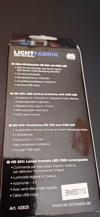 Lanterna de Cabeça c/ Sensor HD200 As Schwabe 42825 (NOVA)