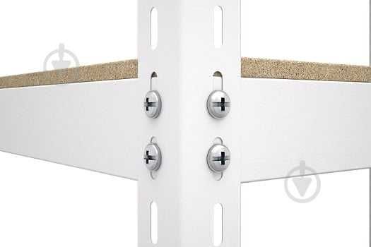 Стелаж 5 полиць в гараж 1800x900x500мм білий (Меткас) Еталон