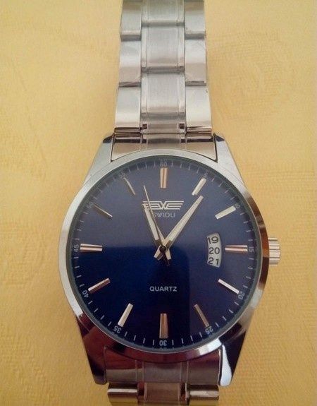 Relógio Quartzo mostrador cor azul e bracelete aço - ÚLTIMOS DIAS