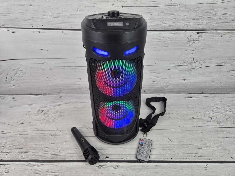 Promocja! Nowy Duży głośnik bluetooth boombox karaoke usb fm led Pilot