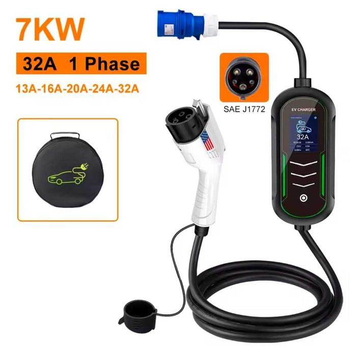 Зарядне зарядка для електромобіля Taysla Type 2/Type 1/GBT 3,5-7-11 KW