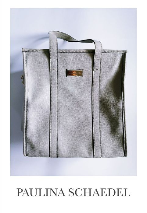 Szara torebka ze skóry eko, do ręki polski producent