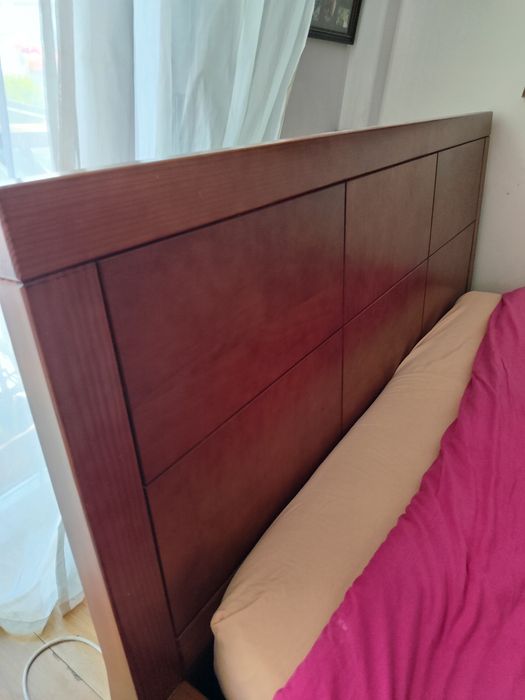 Cama/Somier, colchão  -l king size - Cerejeira maciça
